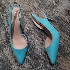 Brand New Turquoise Sling Backs